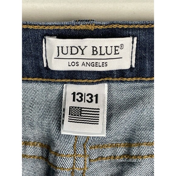 Judy Blue Women 31 Jeans High Rise Skinny Stretch Dark Wash Ankle Distressed - Picture 6 of 11